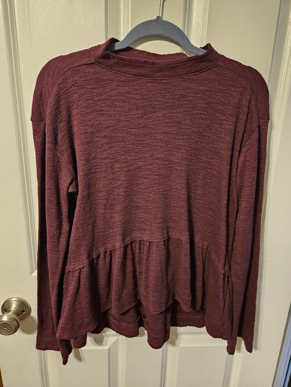Pilcro Plum Layered Long-Sleeve Top